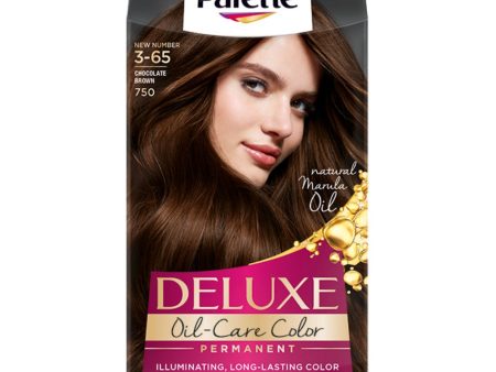 Deluxe Oil-Care Color farba do włosów trwale koloryzująca z mikroolejkami 750 (3-65) Czekoladowy Brąz Online Sale