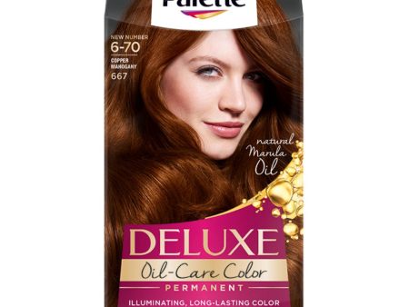 Deluxe Oil-Care Color farba do włosów trwale koloryzująca z mikroolejkami 667 (6-70) Miedziany Mahoń Supply