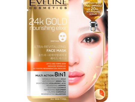 24k Gold Nourishing Elixir intensywnie rewitalizująca maska ze złotem na tkaninie 20ml Discount