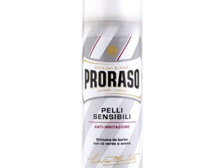 Pelli Sensibili kojąca pianka do golenia dla mężczyzn z zieloną herbatą i owsem 300ml For Sale