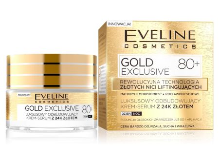 Gold Exclusive 80+ luksusowy odbudowujący krem-serum z 24k złotem 50ml Sale