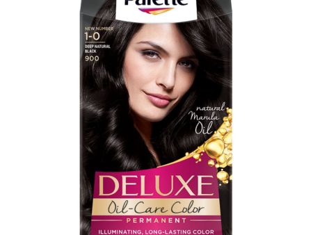 Deluxe Oil-Care Color farba do włosów trwale koloryzująca z mikroolejkami 900 (1-0) Głęboka Naturalna Czerń Supply