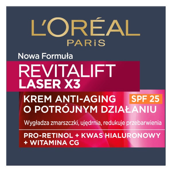 Revitalift Laser X3 SPF25 krem anti-age na dzień 50ml Hot on Sale