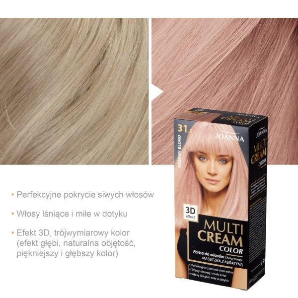 Multi Cream Color farba do włosów 31.5 Różany Blond Hot on Sale